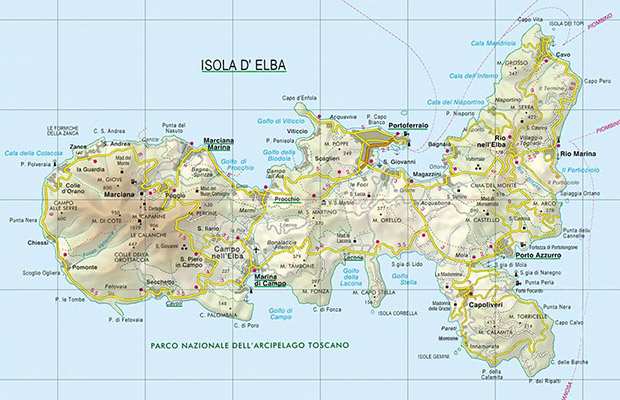 Mappa cartina isola Elba